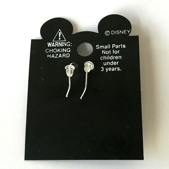 Disney Parks Mickey Mouse Icon Ears Earrings Red Heart Disneyana Silver Plated - Picture 7 of 8